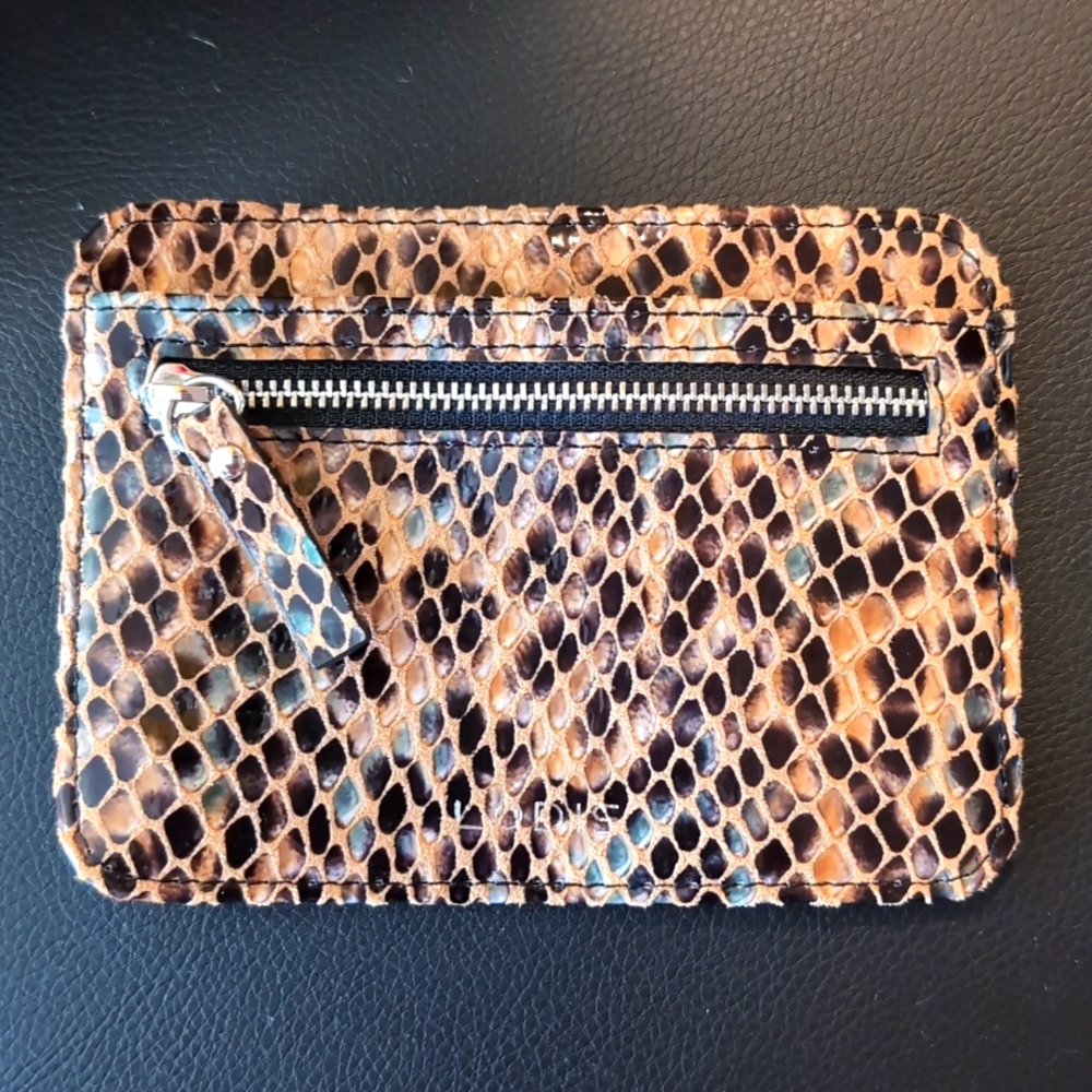 Lodis Snakeskin leather cardholder and coin purse